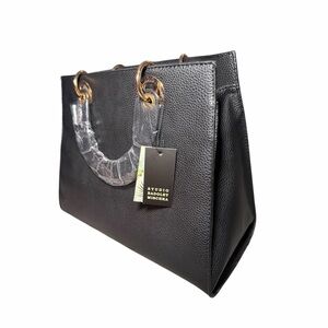 Badgley mischka black Tote Bag with Gold Accents